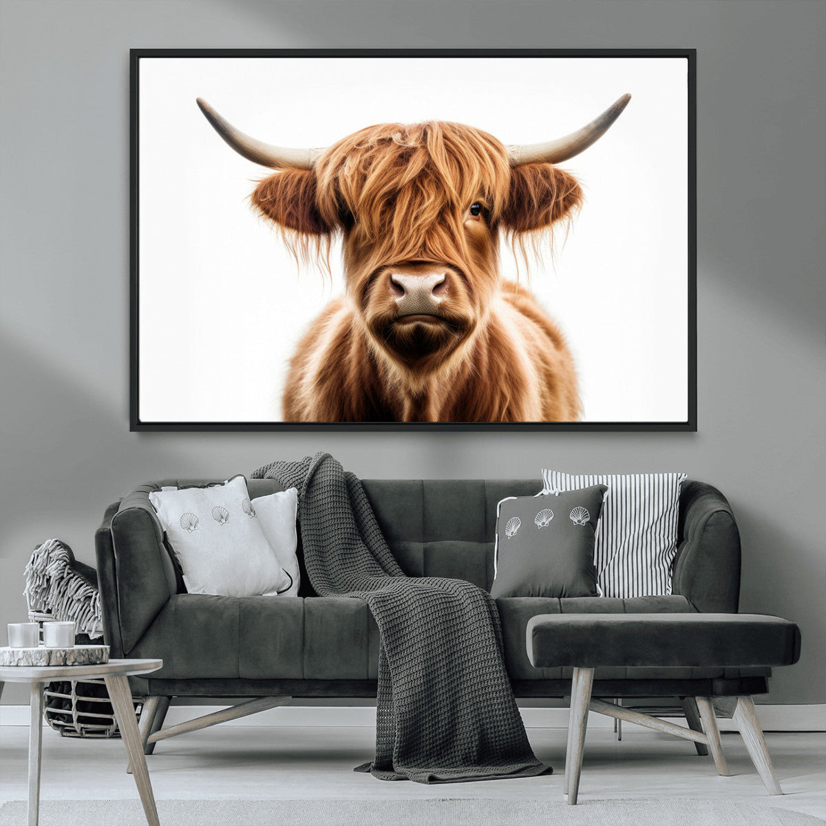 Scottish Highland Cow Canvas Print, Framed Highland Cow