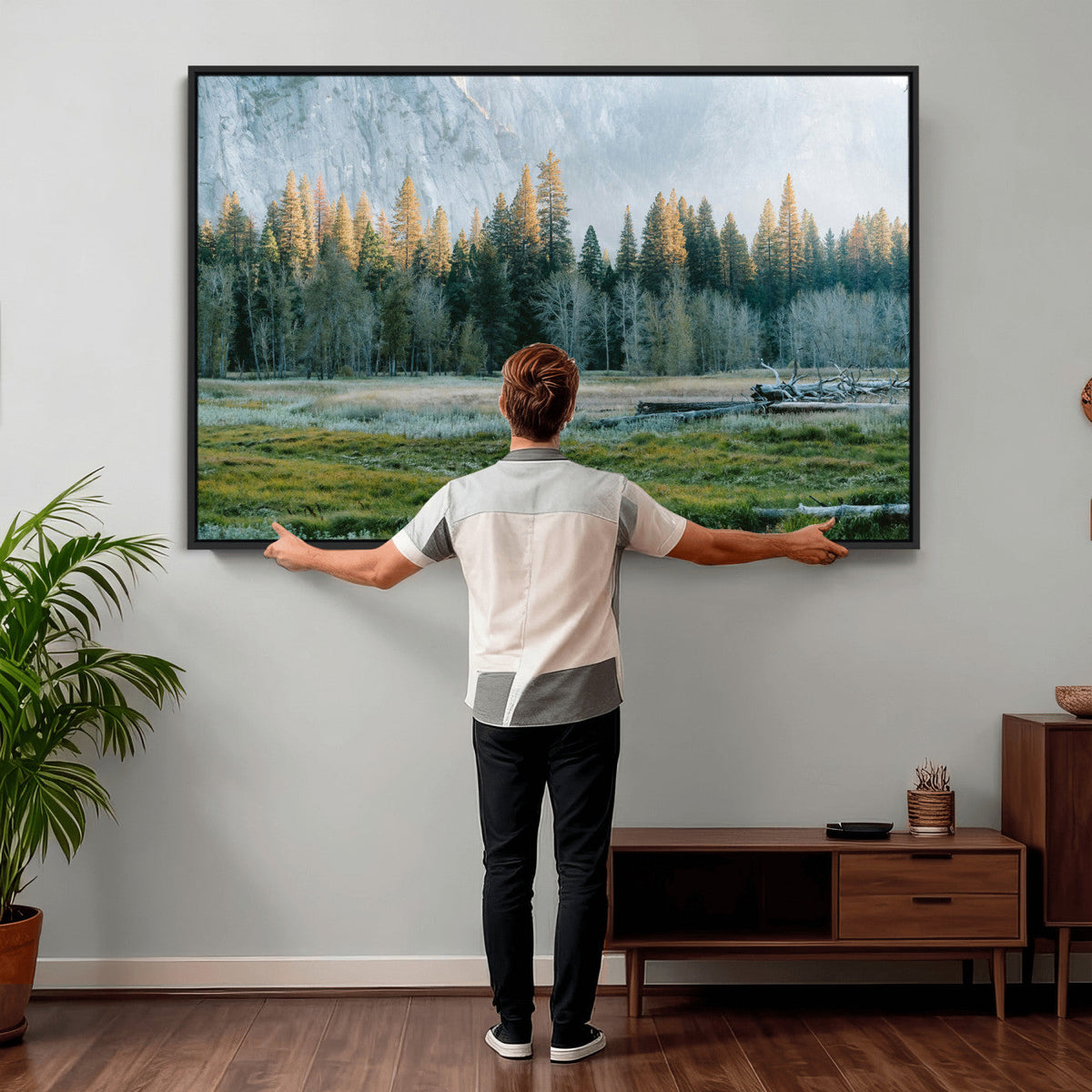 Forest Meadow Wall Art Canvas Print, Pine Tree Landscape