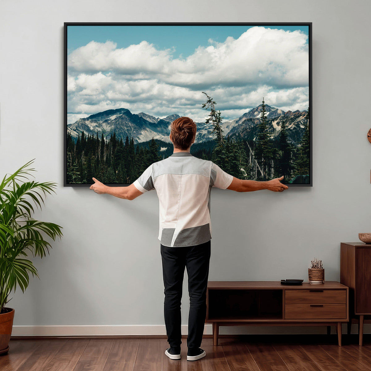 Mountain Forest Wall Art Canvas Print, Alpine Pine Tree