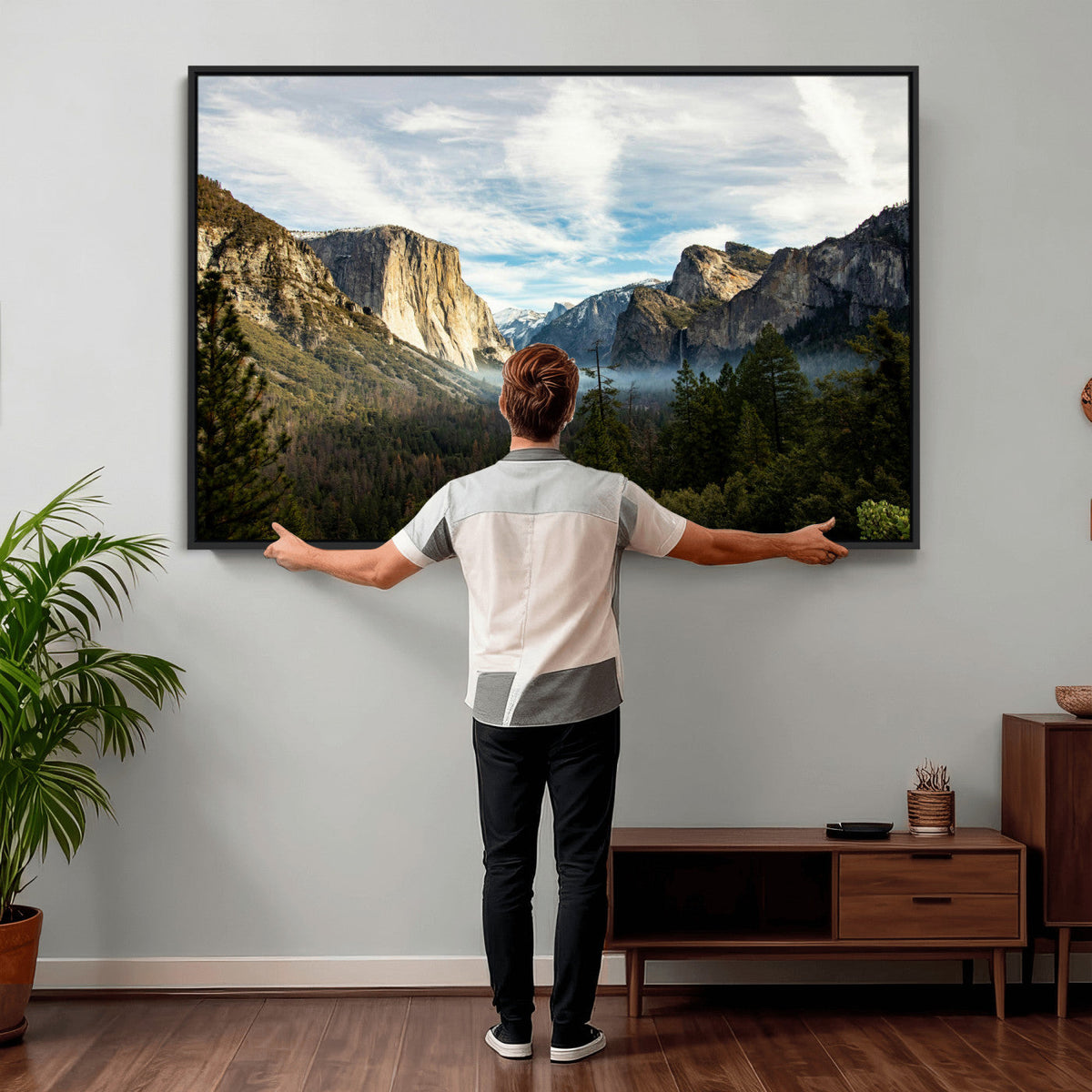 Yosemite Valley Mountain Wall Art Canvas Print, Granite