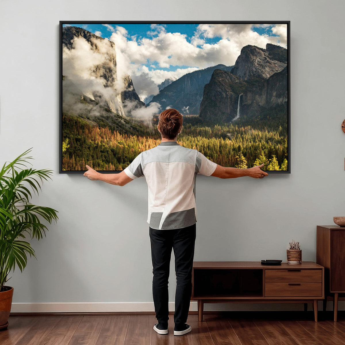 Yosemite Valley River Wall Art Canvas Print