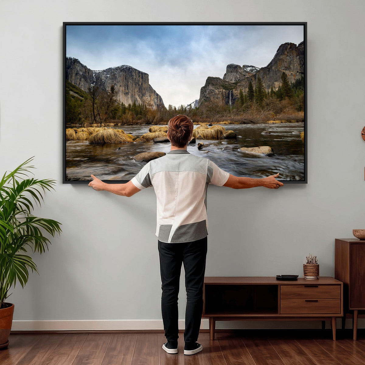 Yosemite Valley Mountain Landscape Wall Art Canvas Print,