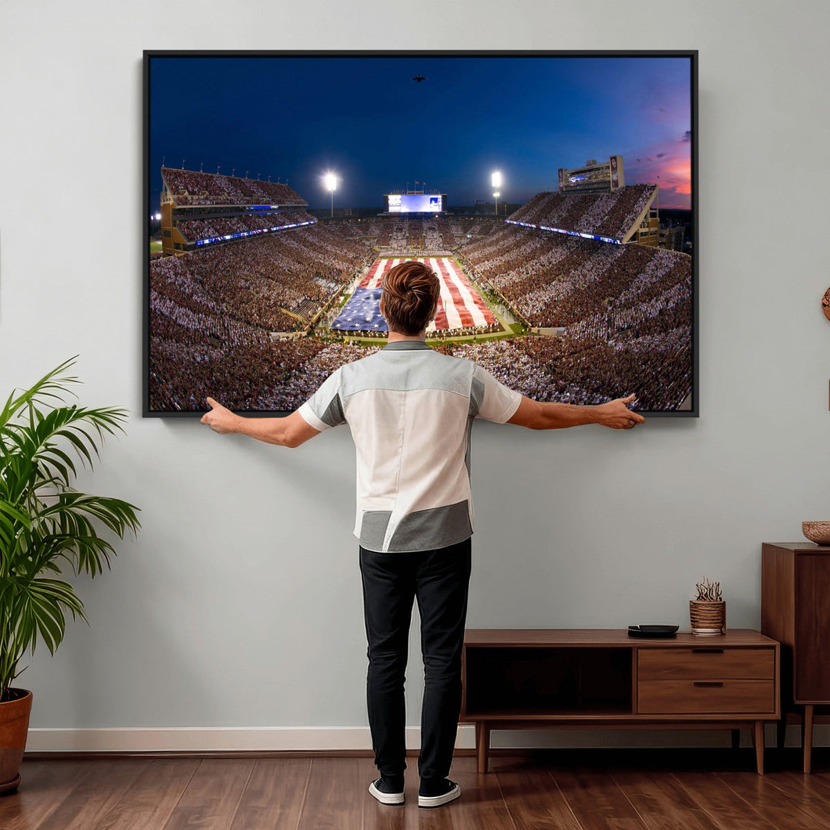 Oklahoma Sooners Memorial Stadium Wall Art Canvas Print,