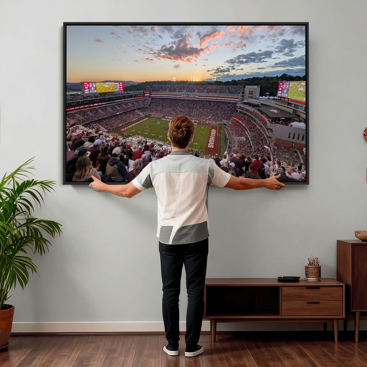 Donald W. Reynolds Razorback Stadium Wall Art Canvas Print –