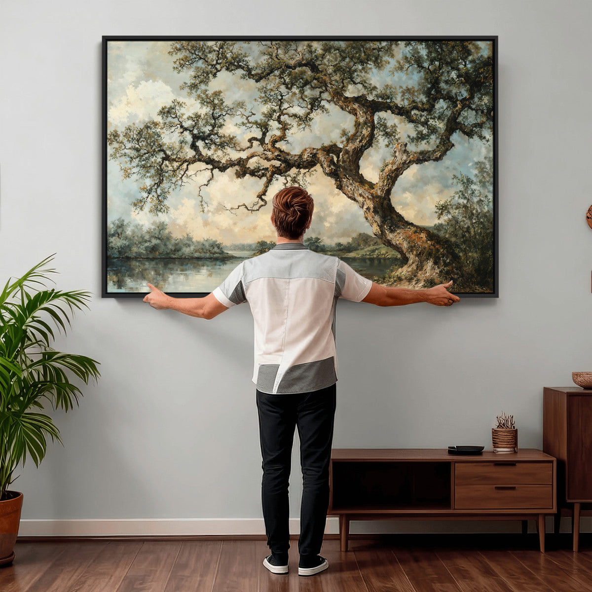 Old Oak Tree Canvas Wall Art, Turner Inspired Romantic