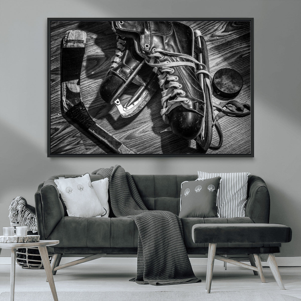 Old Pair of Mens Skates Wall Art Canvas, Men Skates Wall Art