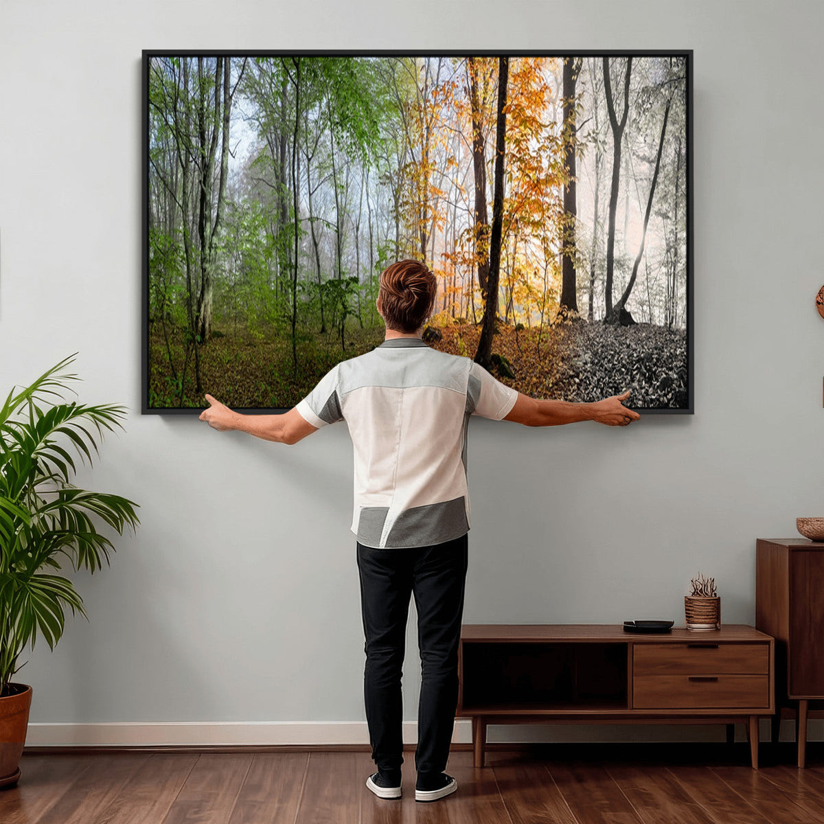 Four Seasons Wall Art Forest Canvas Print – Triptych