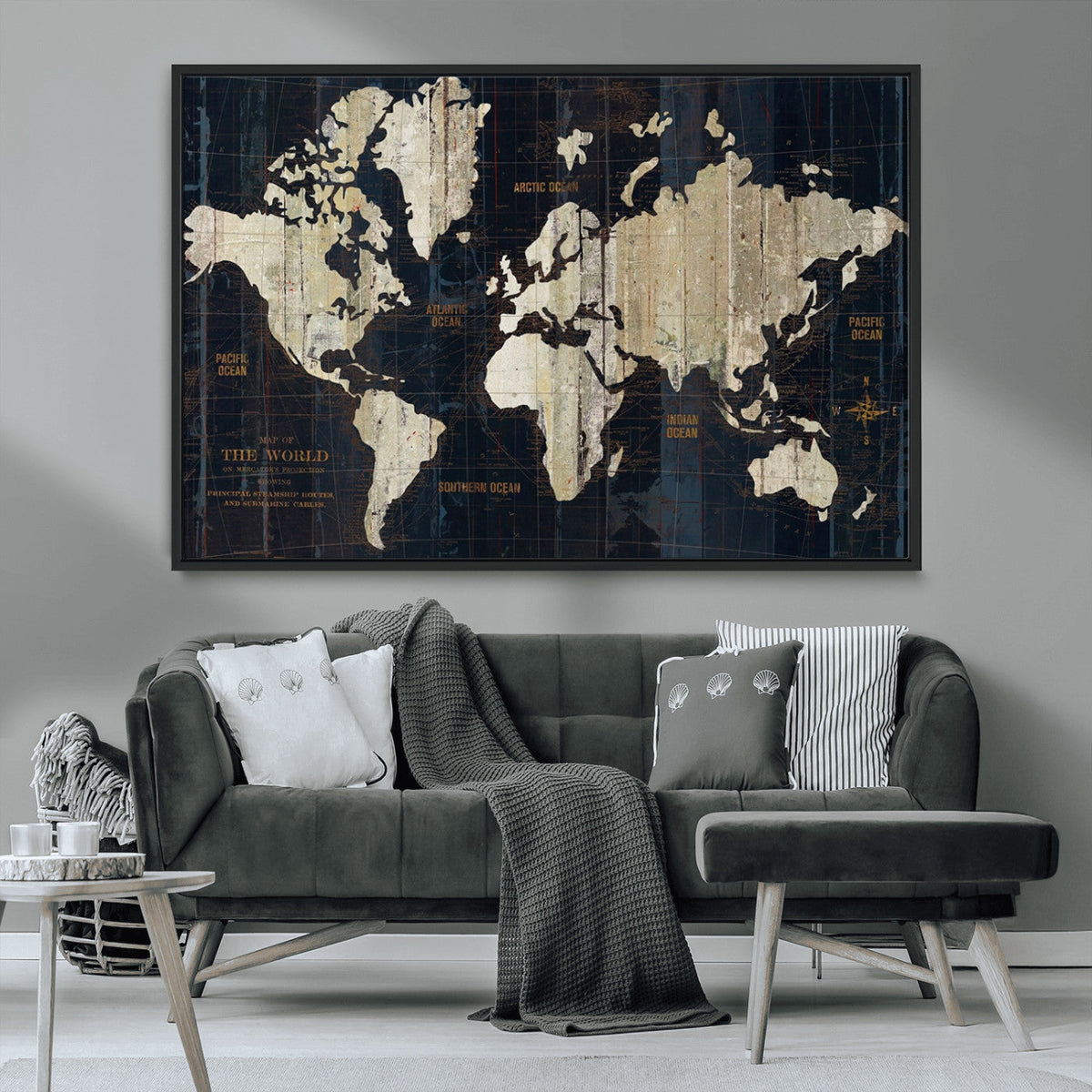 Antique Old World Map Wall Art Canvas Print