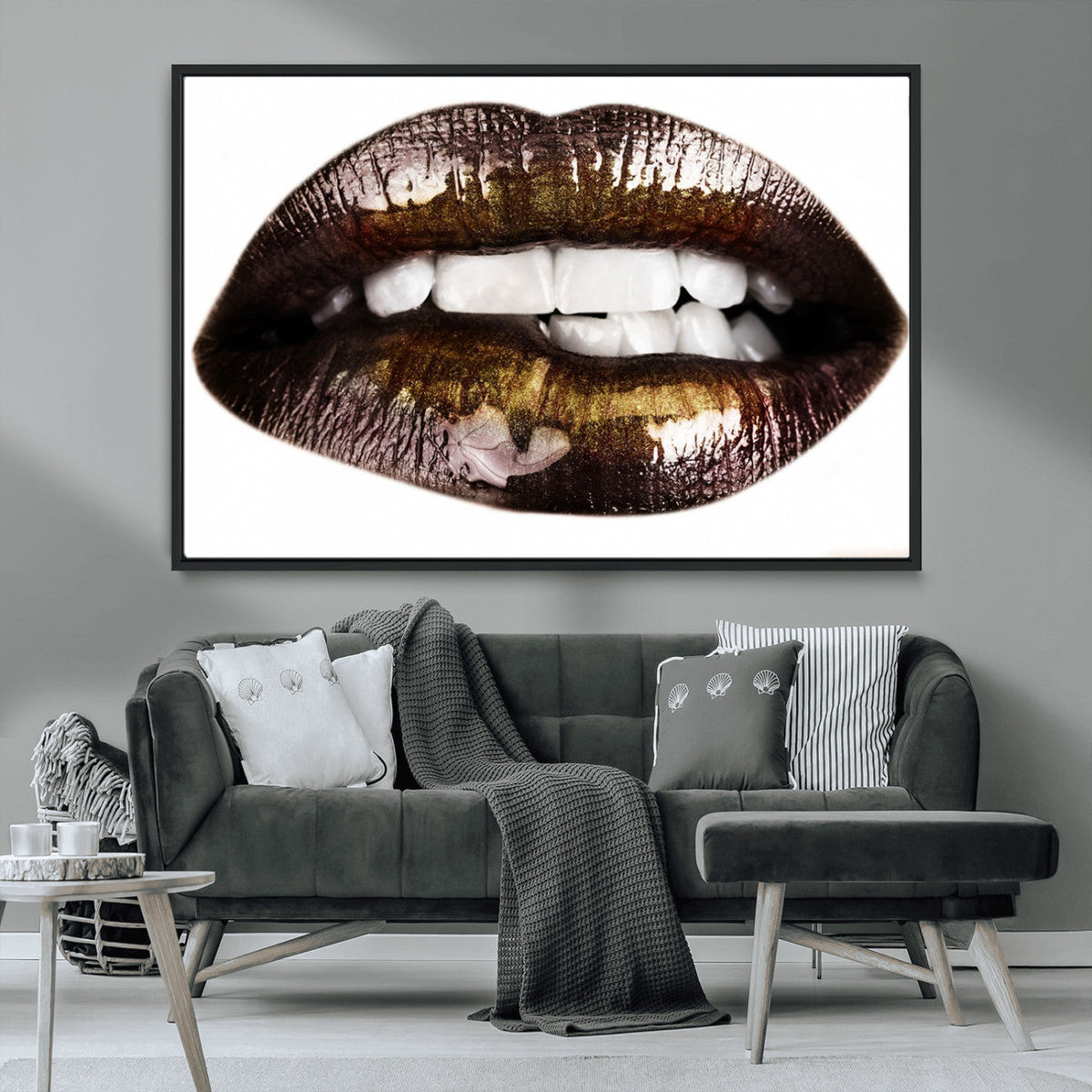 Close Up Lips Wall Art Canvas Print