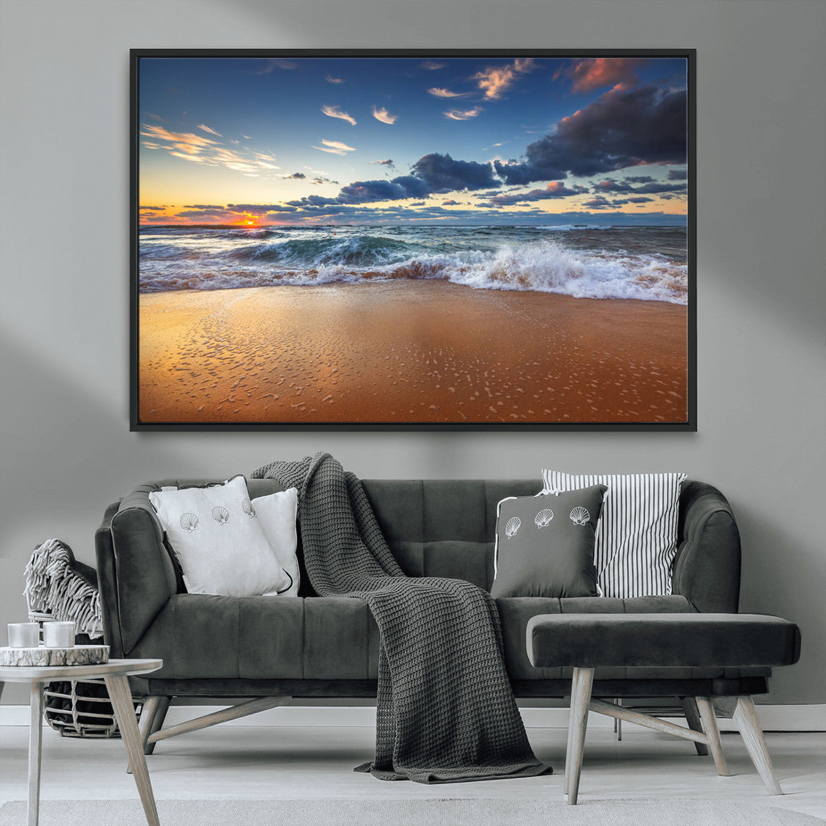 Beach Canvas Wall Art - Coastal Seascape Print for Living