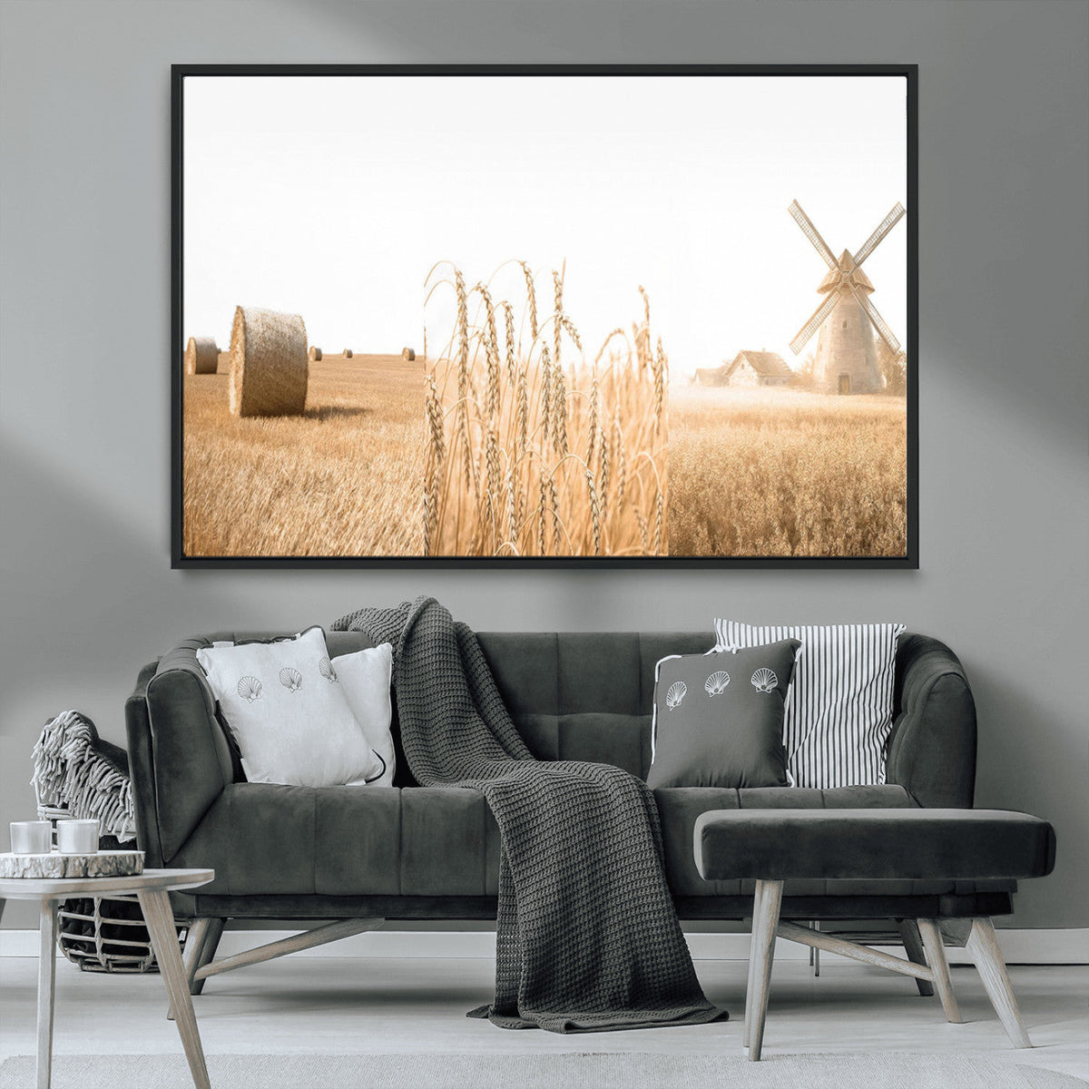Vintage Farmhouse Triptych Wall Art – Giclée Canvas