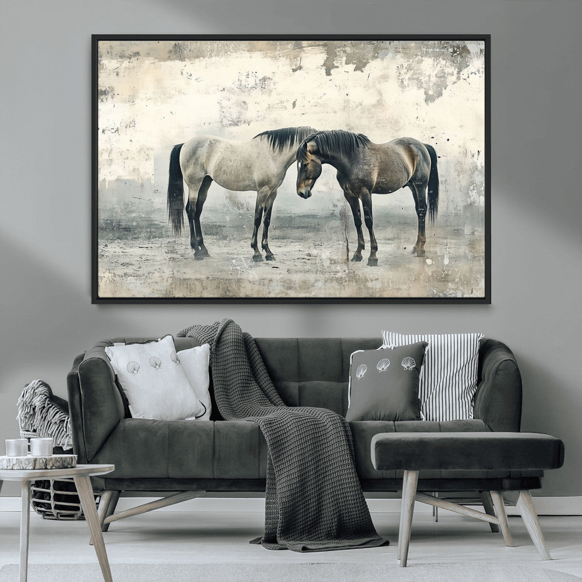 Chines Style Majestic Horses Wall Art | Ready to Hang and