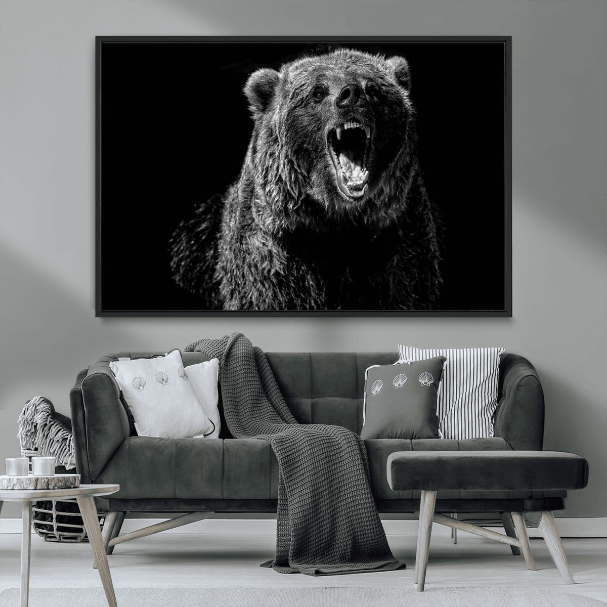 Bear Canvas Print | Wildlife Wall Art for Cabin Decor |