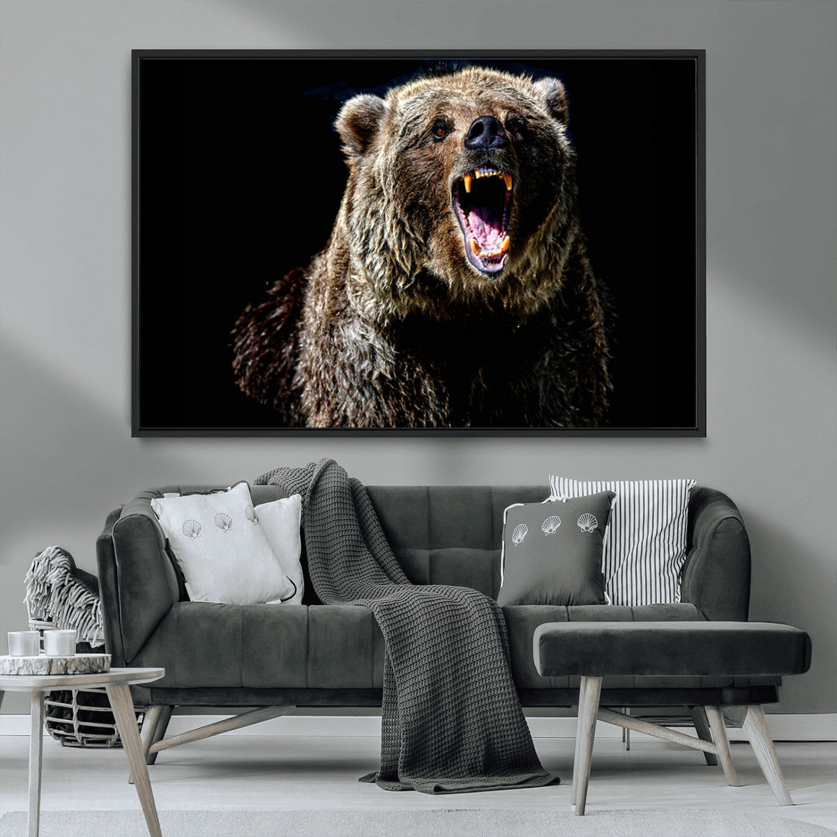Grizzly Bear Canvas Print | Wildlife Wall Art for Cabin