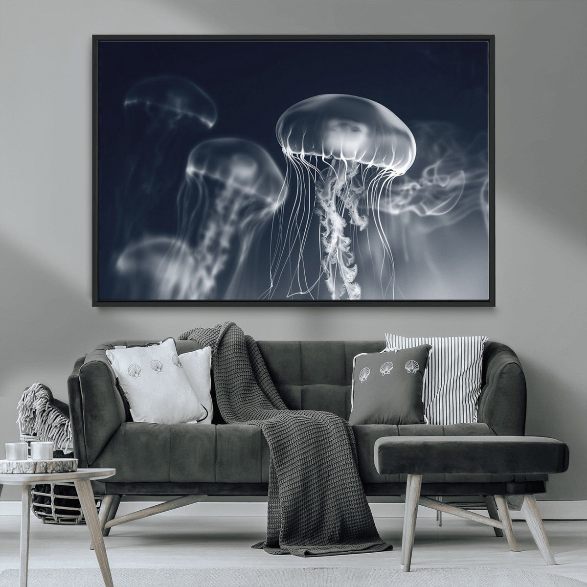 Jellyfish Wall Art Canvas Print, Modern Abstract Jellyfish