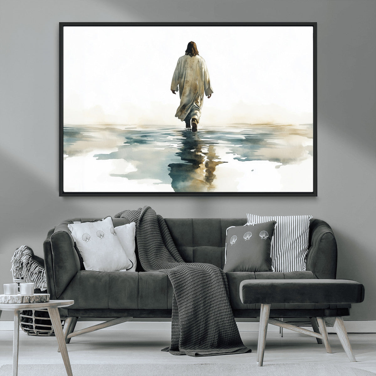 Abstract Jesus Wall Art Canvas Print, Christian Wall Art,