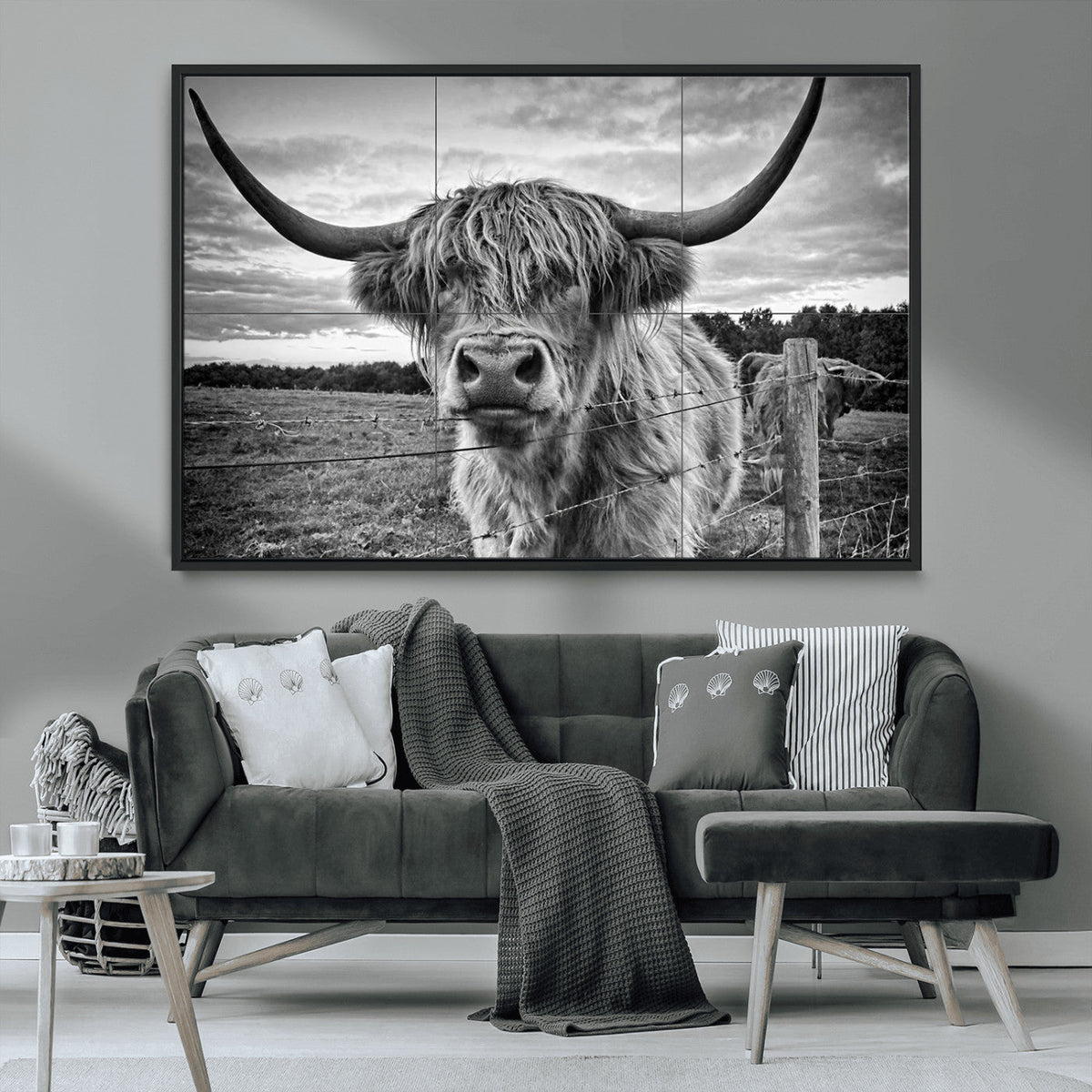 Scottish Highland Cow Wall Art Canvas Print | Ready to Hang