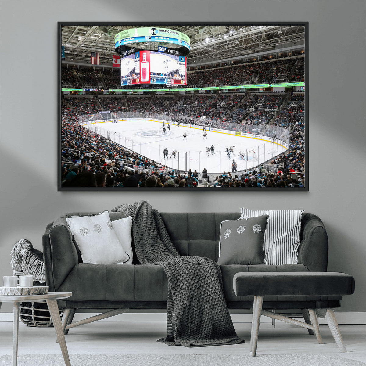 Sharks Arena Blackhawks Sharks Ice Hockey Stadium Wall Art
