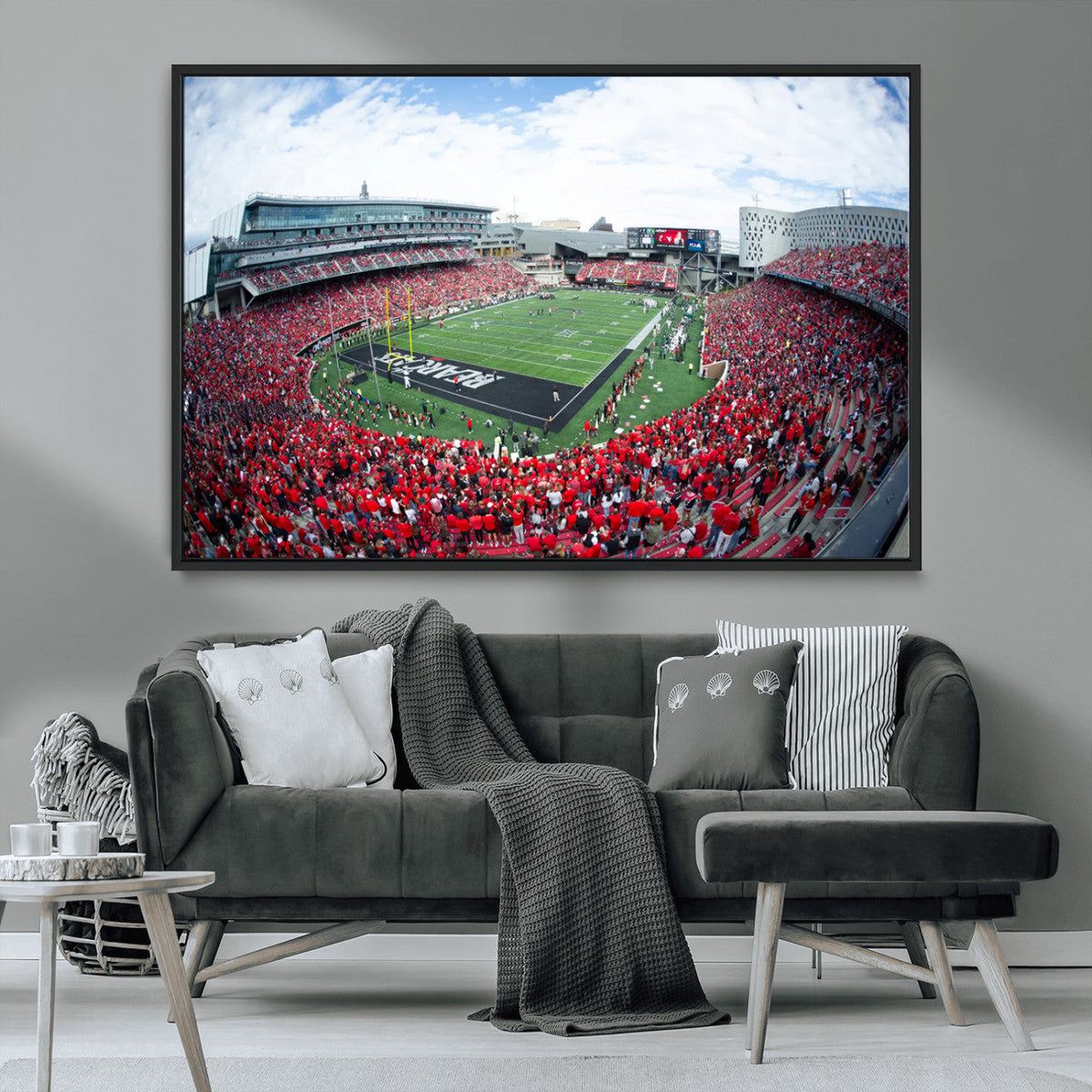 Cincinnati Bearcats Football Team Print - Nippert Stadium Wall Art Canvas Print
