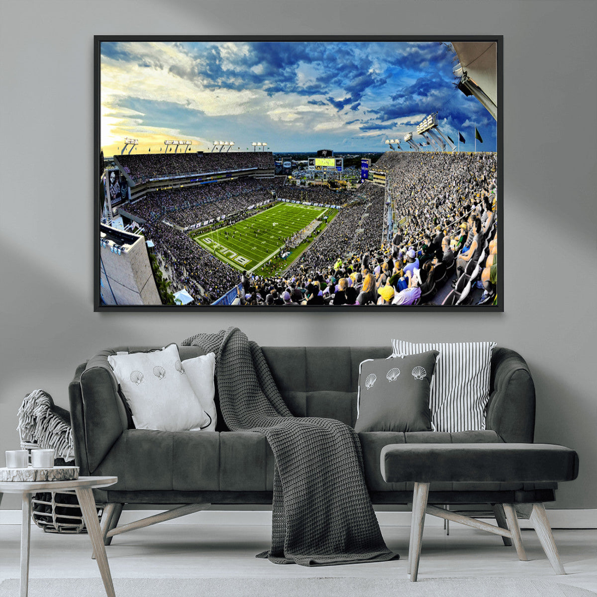 Framed USF Bulls Football Team Print - Tampa Raymond James