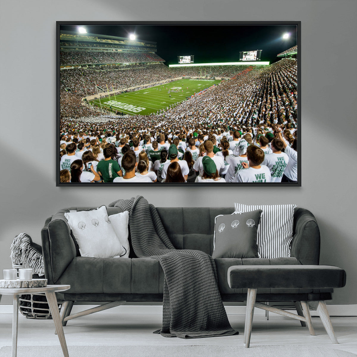 Michigan State Spartans Football Canvas Print - East Lansing