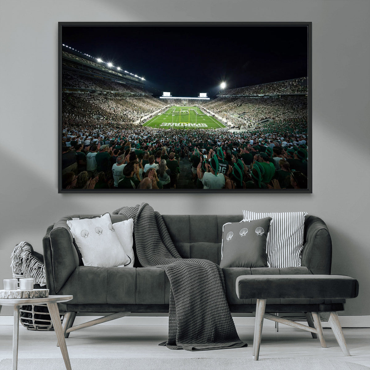 Framed Michigan State Spartans Football Team Print - East