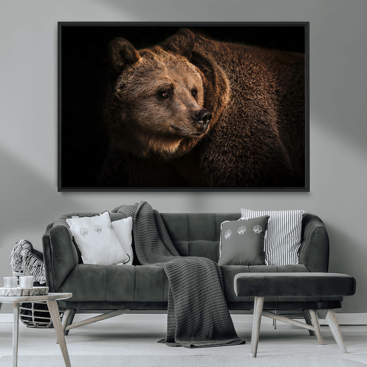 Wild Grizzly 399 Bear Canvas Wall Art Print, Bear Animal