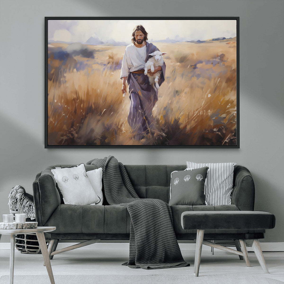 Jesus the Good Shepherd Wall Art Canvas Print - Lost Lamb