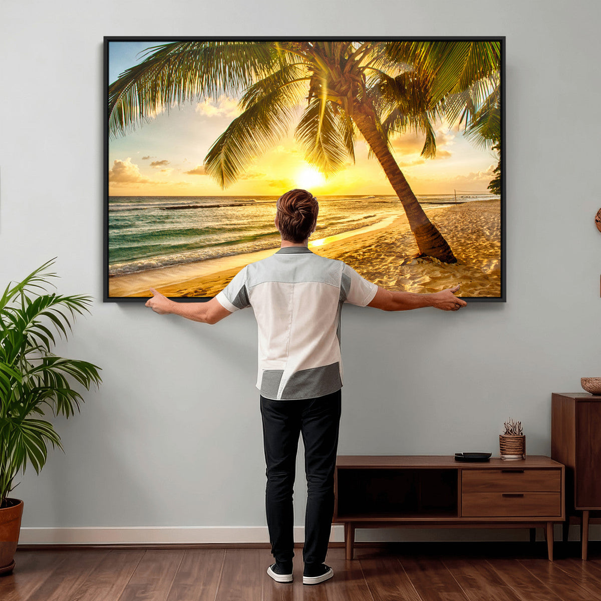 Beach Sunset Canvas Wall Art Print - Tropical Beach Canvas