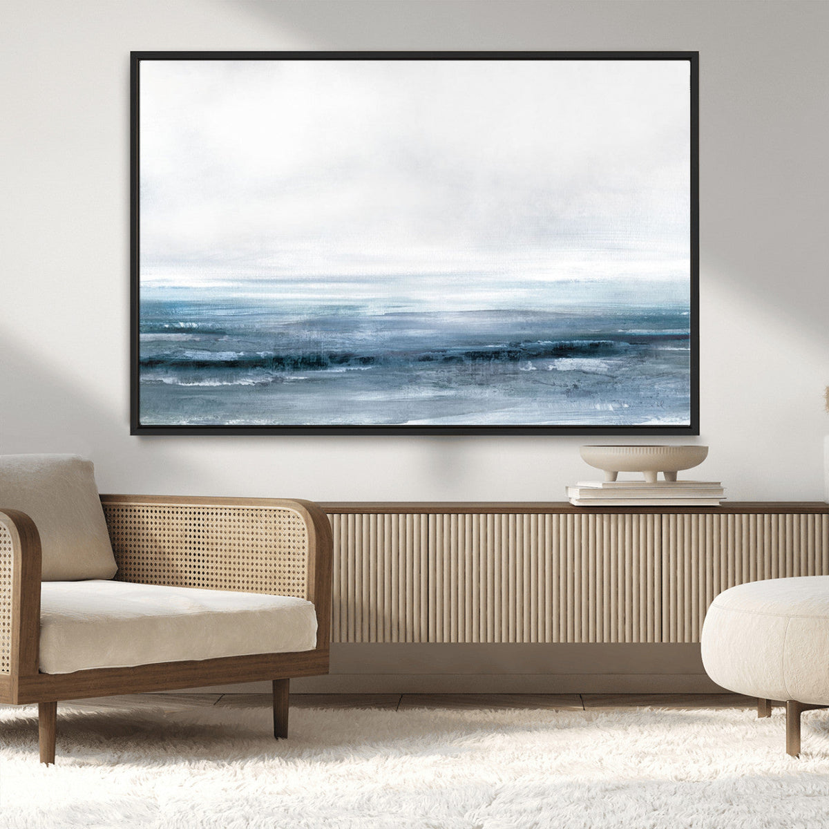 Blue Ocean Abstract Artwork Wall Art Canvas Print