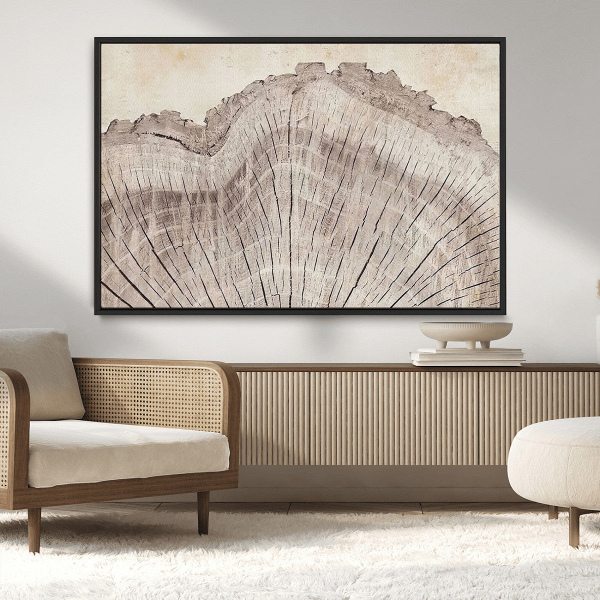 Tree Ring Wall Art Triptych, Rustic Wood Ring Canvas Print,