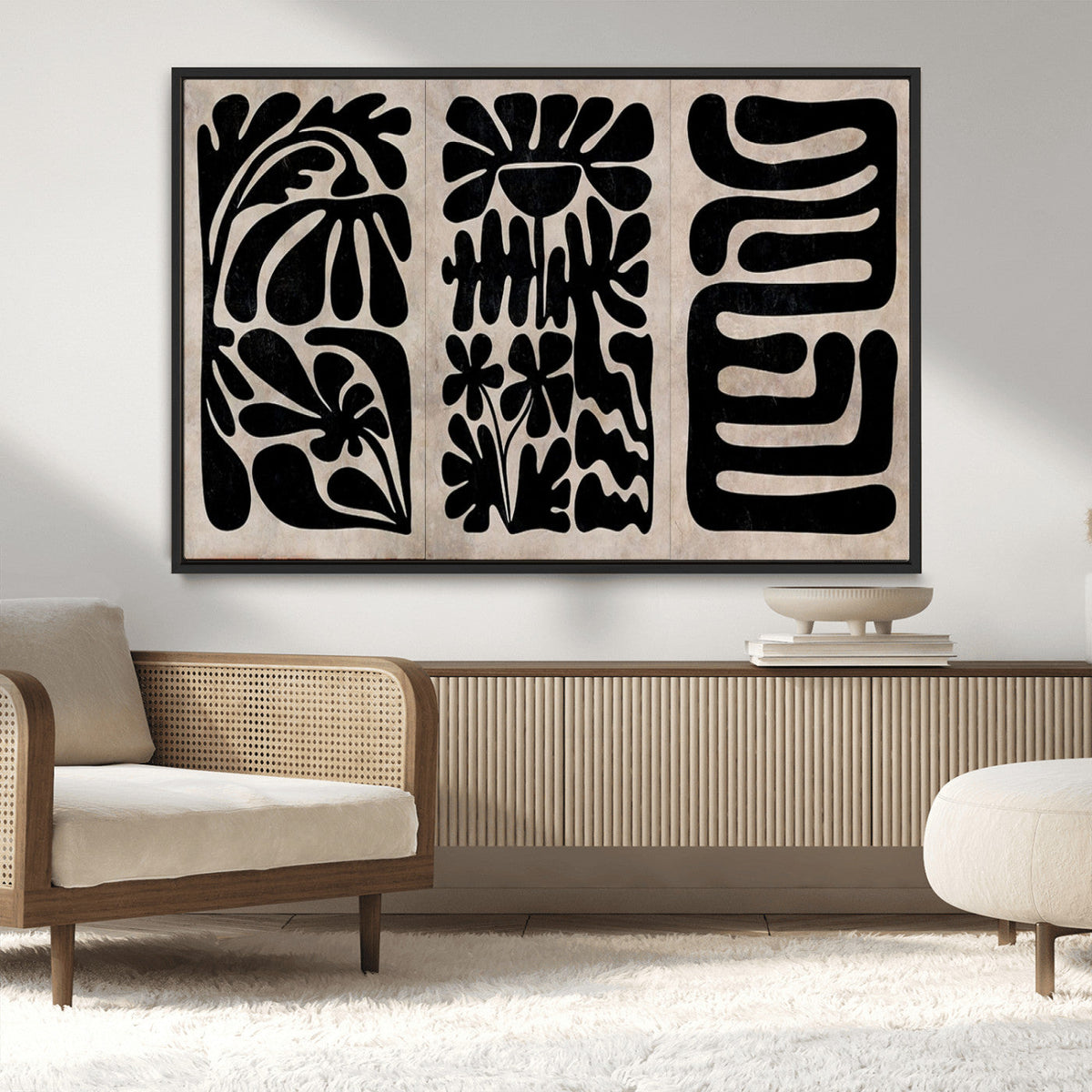 Canvas Print Wall Art Abstract Art Boho, Framed Boho Art