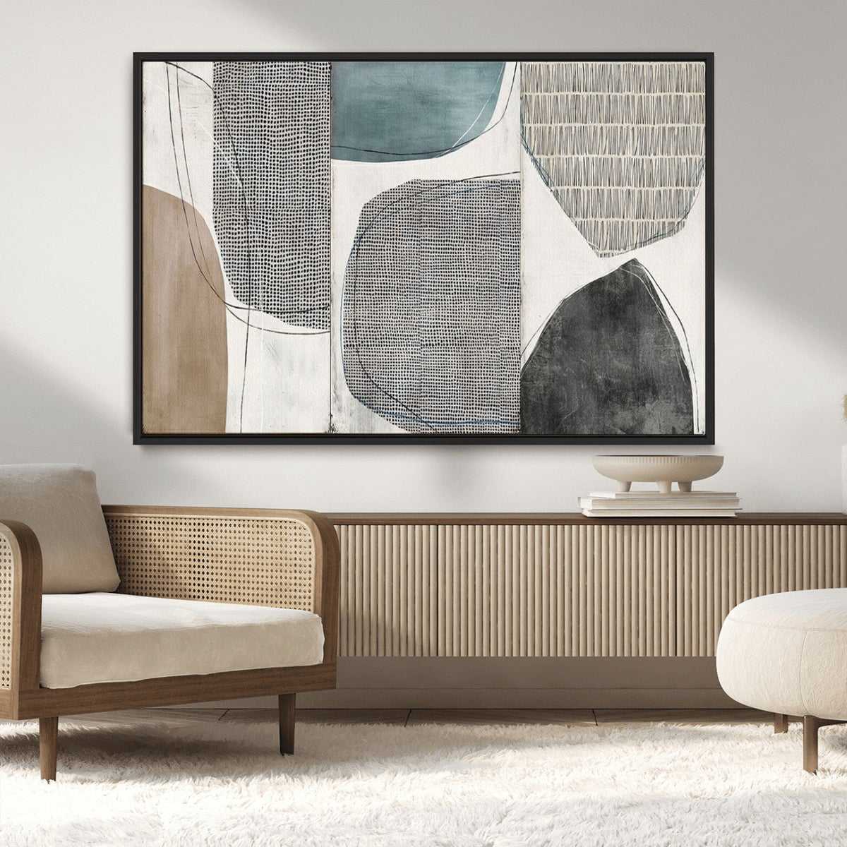 Canvas Print Wall Art Abstract Art Boho, Framed Boho Decor