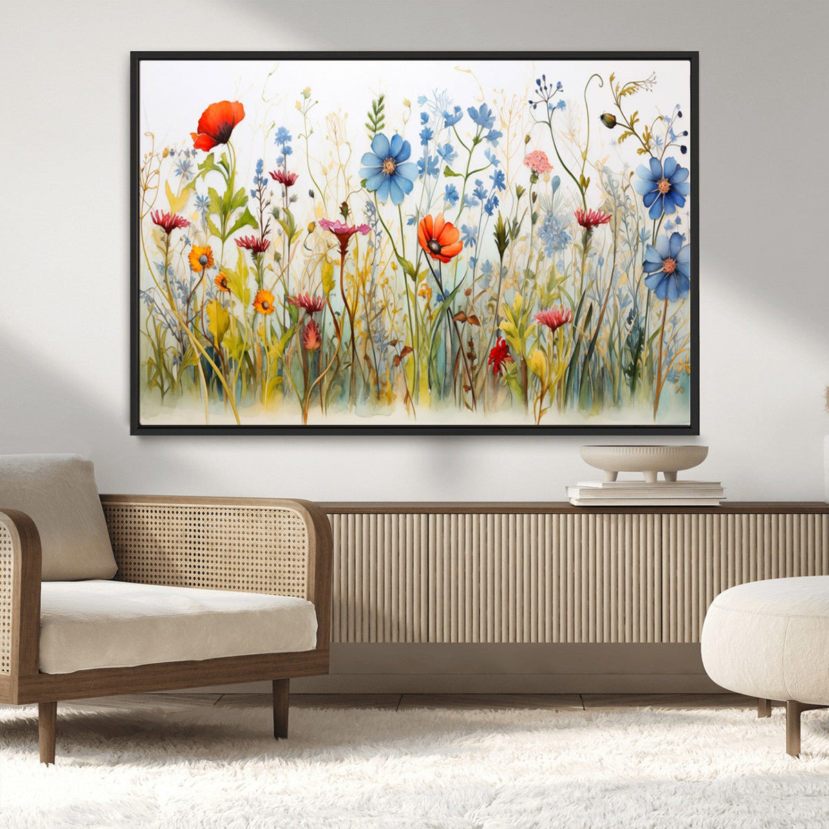 Colorful Wildflower Canvas Wall Art - Vibrant Floral