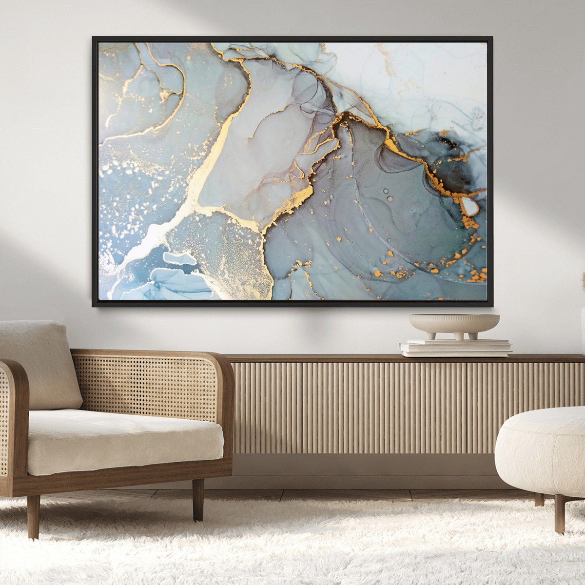 Large Abstract Marble Wall Art Canvas Print for Living Room