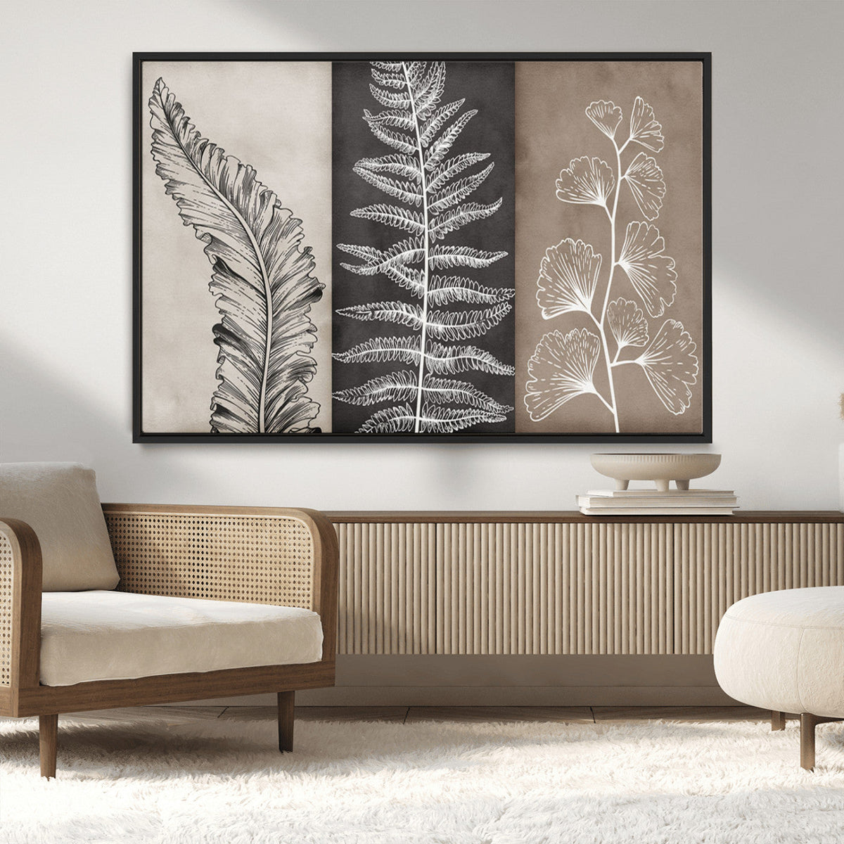 Minimalist Botanical Wall Art Canvas Print, Framed and Ready
