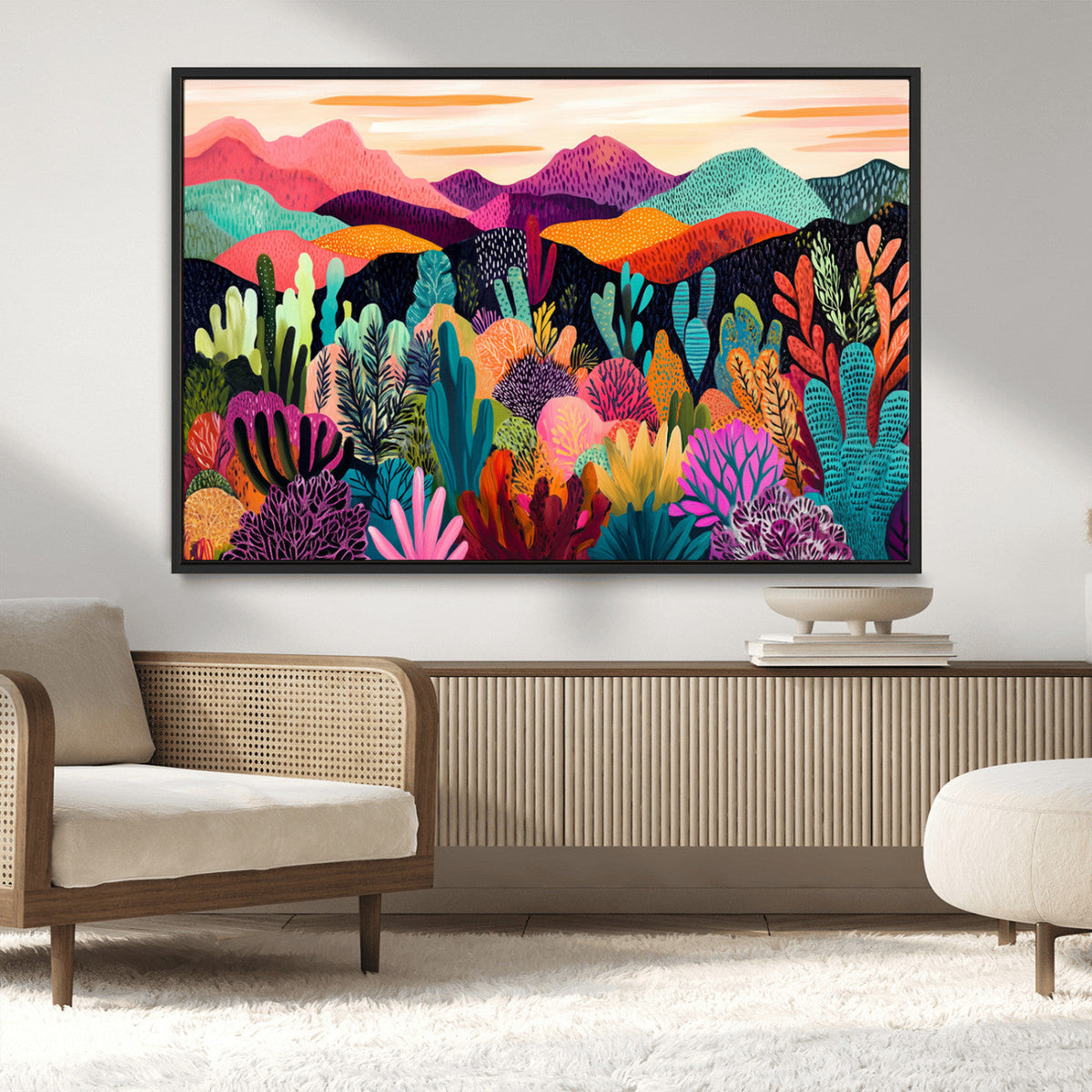 Abstract Kusama Print - Landscape Canvas Wall Art Print -