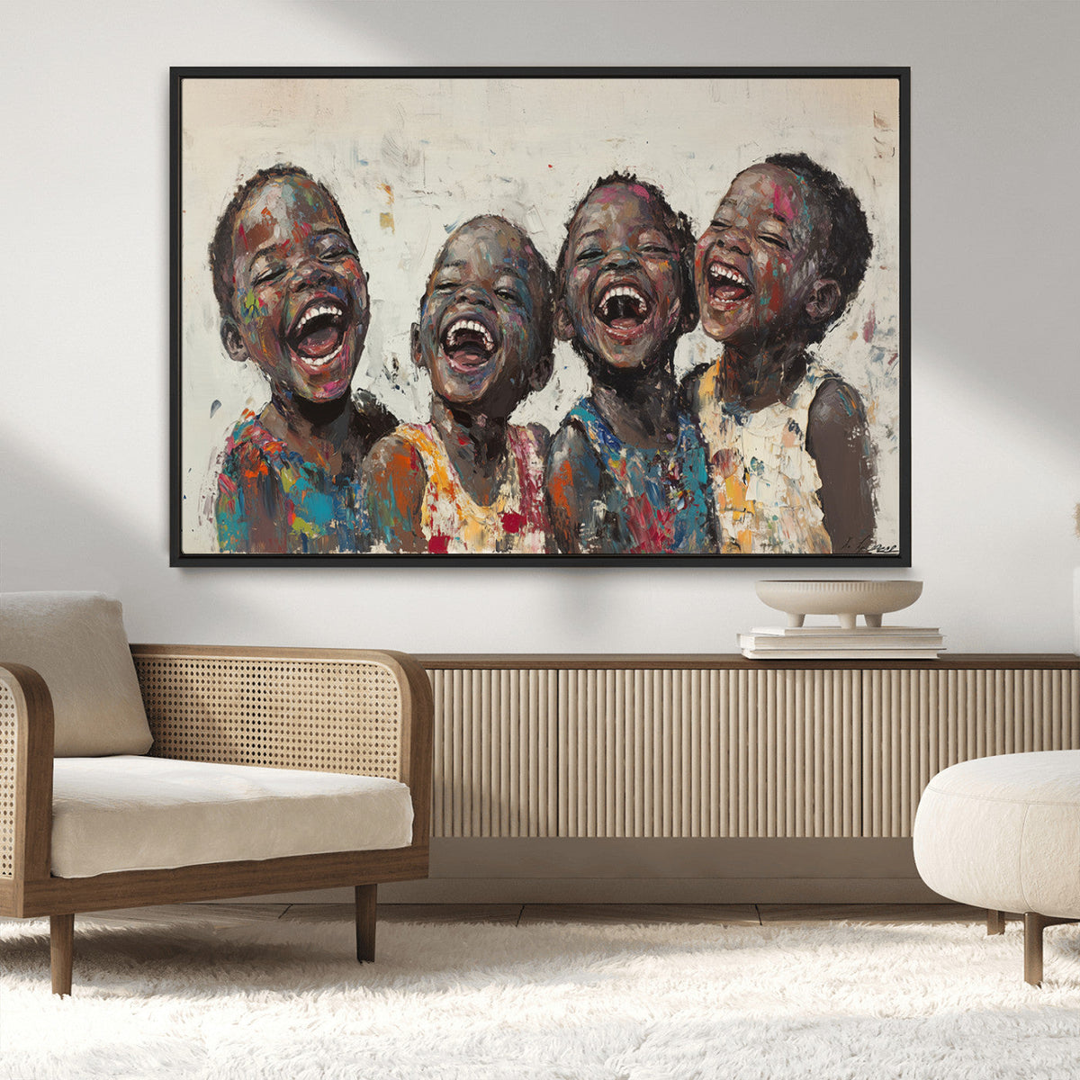 Shai Yossef Print - Joyful Childhood Canvas Wall Art -