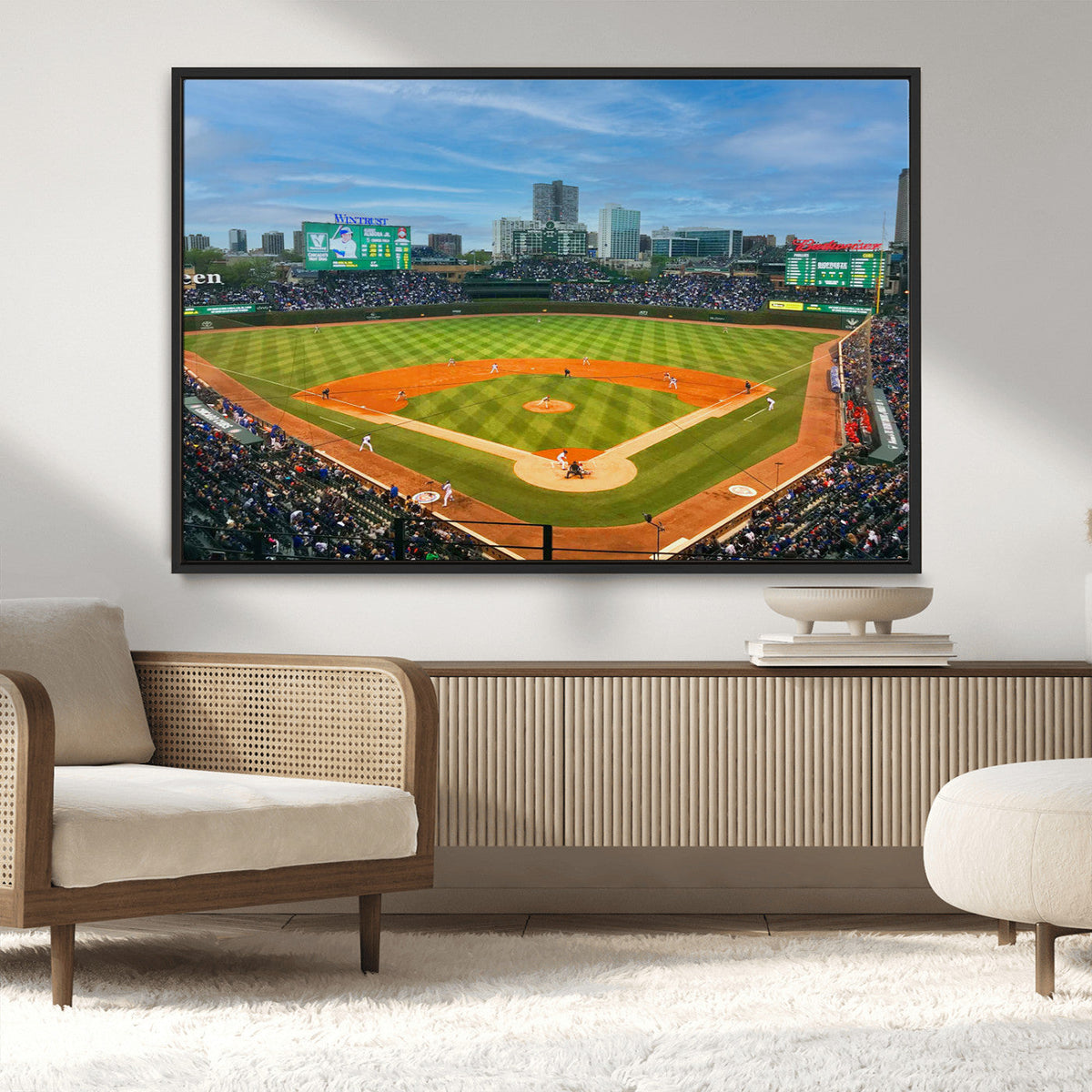 Wrigley Field Chicago Cubs Panoramic Canvas Print –