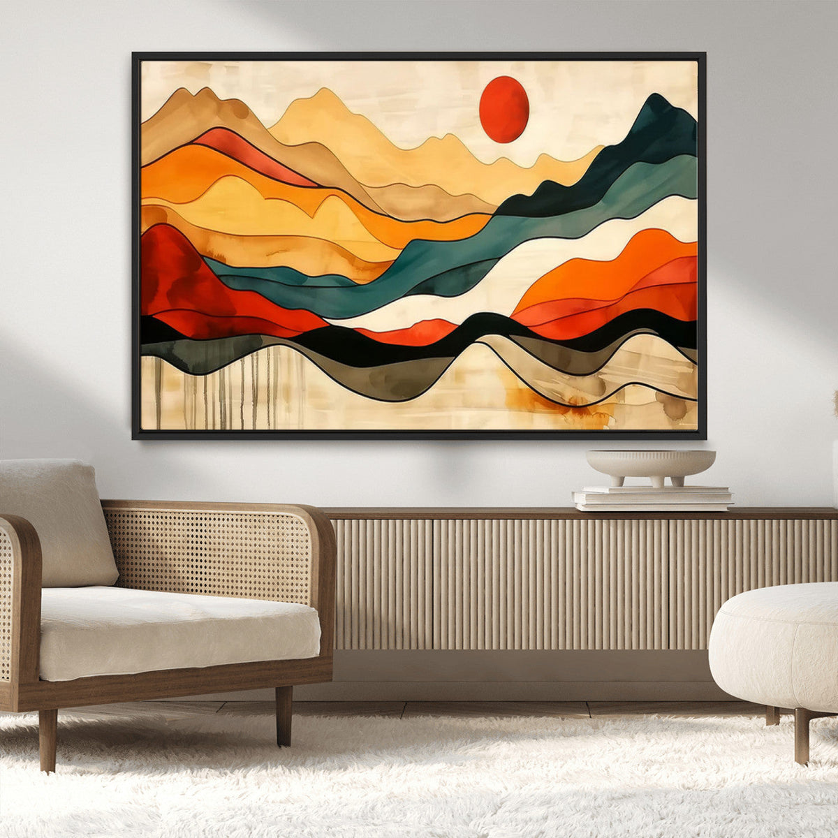 Mid Century Wall Art Print - Abstract Woodland Print -