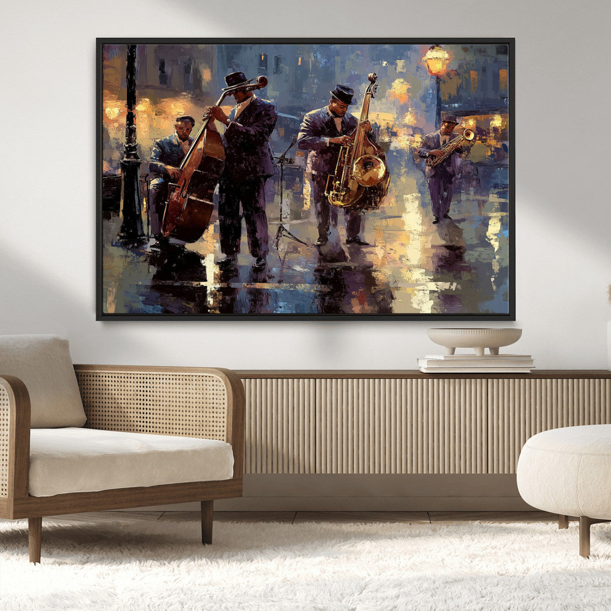 Afro Abstract Jazz Music Wall Art Canvas Print – Colorful