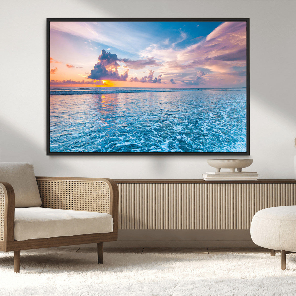 Ocean Sunset Canvas Wall Art Print – Tranquil Seascape