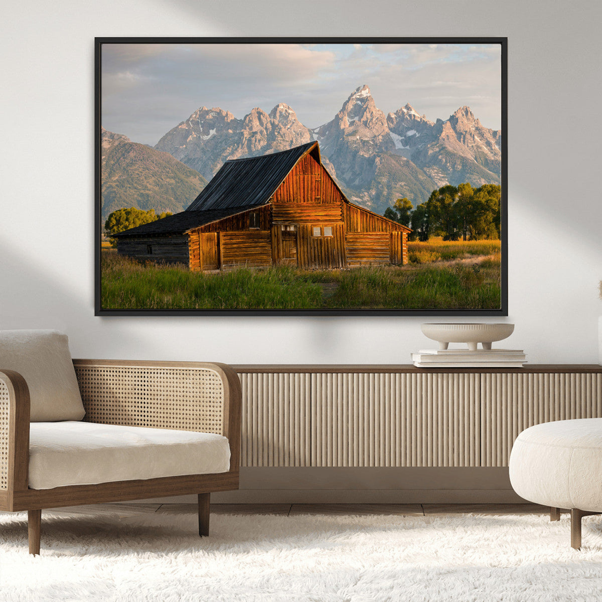 Rustic Barn Wall Art Canvas Print – Framed Grand Teton Park
