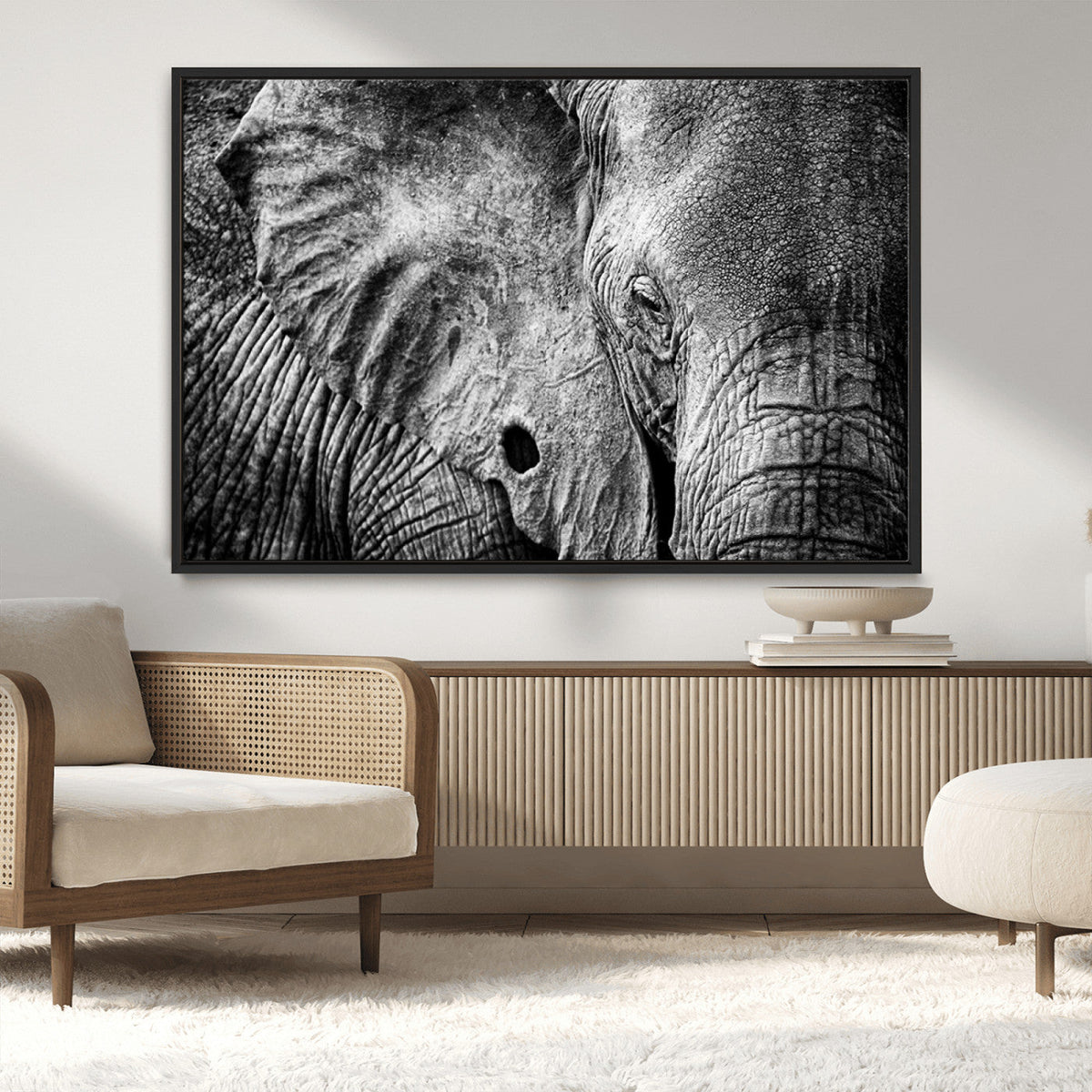 Wild Old Elephant Wall Art Canvas Print