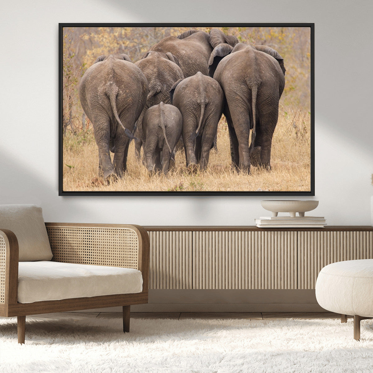 Wild Elephant Wall Art Canvas Print