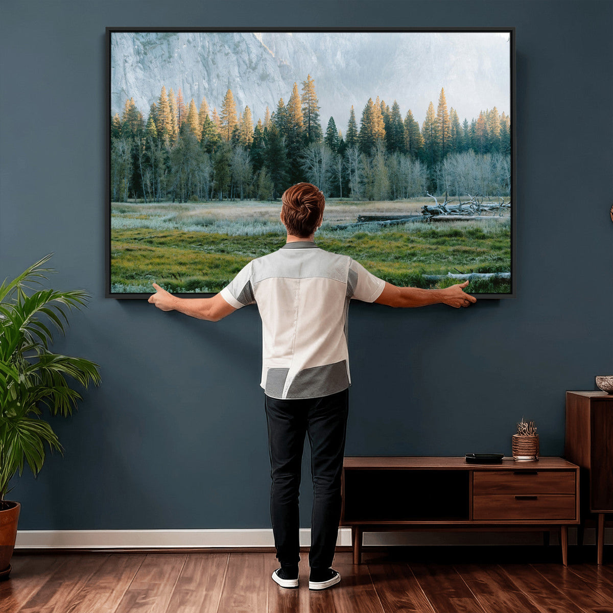 Forest Meadow Wall Art Canvas Print, Pine Tree Landscape