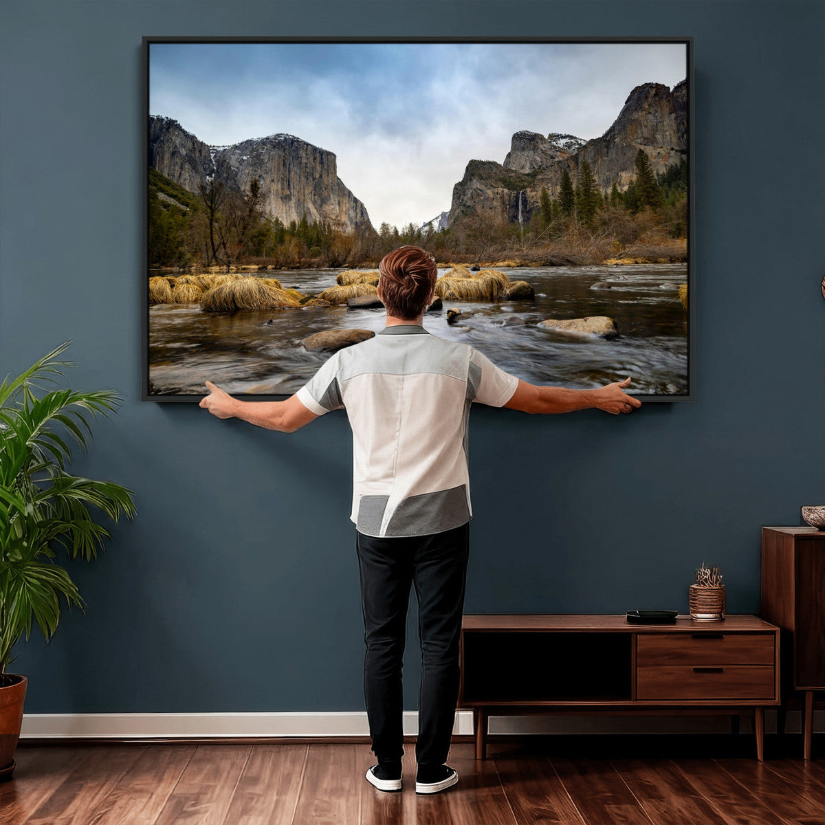 Yosemite Valley Mountain Landscape Wall Art Canvas Print,