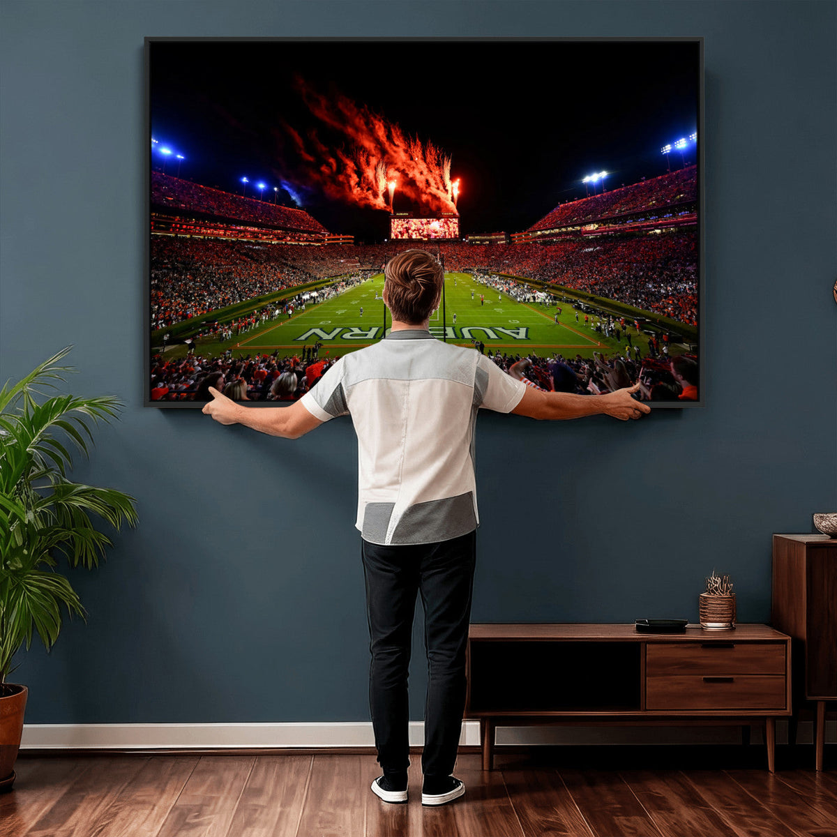 Auburn Stadium Wall Art Canvas Print, College Football Night