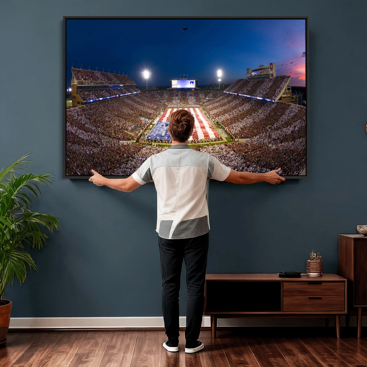 Oklahoma Sooners Memorial Stadium Wall Art Canvas Print,