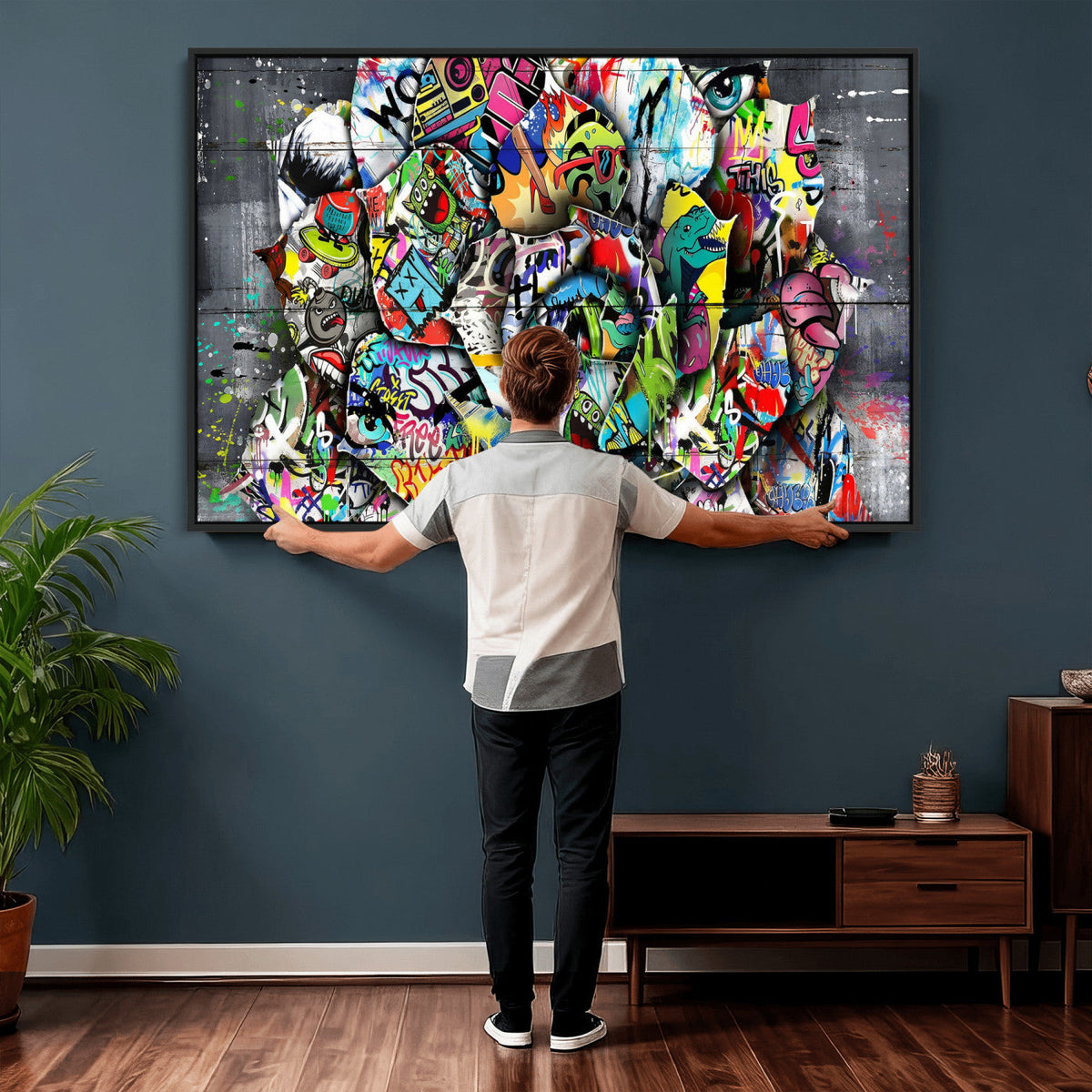 Abstract Graffiti Collage Street Art Wall Art Canvas Print